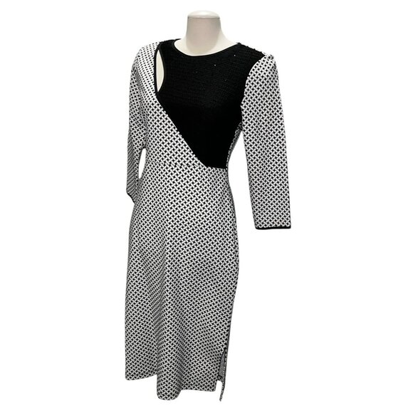 I Heart Ronson Womens Sequin Black & White Pencil Dress Size Medium - Picture 5 of 16